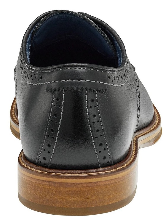 New! Johnston & Murphy Black Leather Lace-Up Oxford main image 6